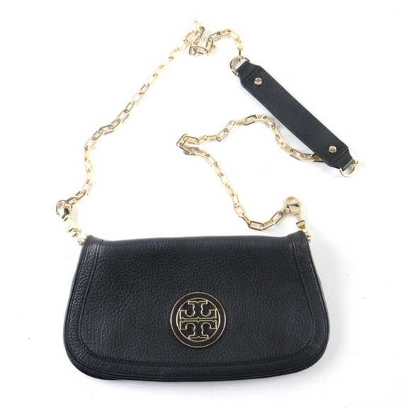 TORY BURCH Black Pebbled Leather Crossbody - Picture 2 of 8